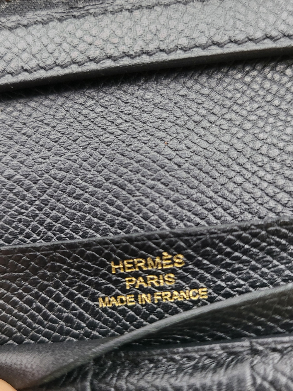 Hermes Bearn Black Epson Calfskin Leather Wallet with Gold Foil Logo,,Authentic. - Picture 4 of 16